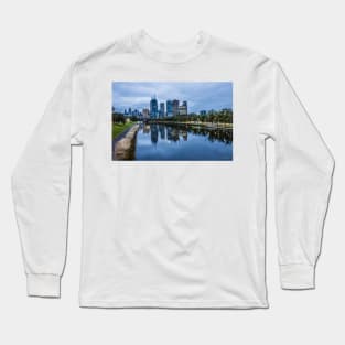 Melbourne from the Swan Street Bridge, Melbourne, Victoria, Australia. Long Sleeve T-Shirt